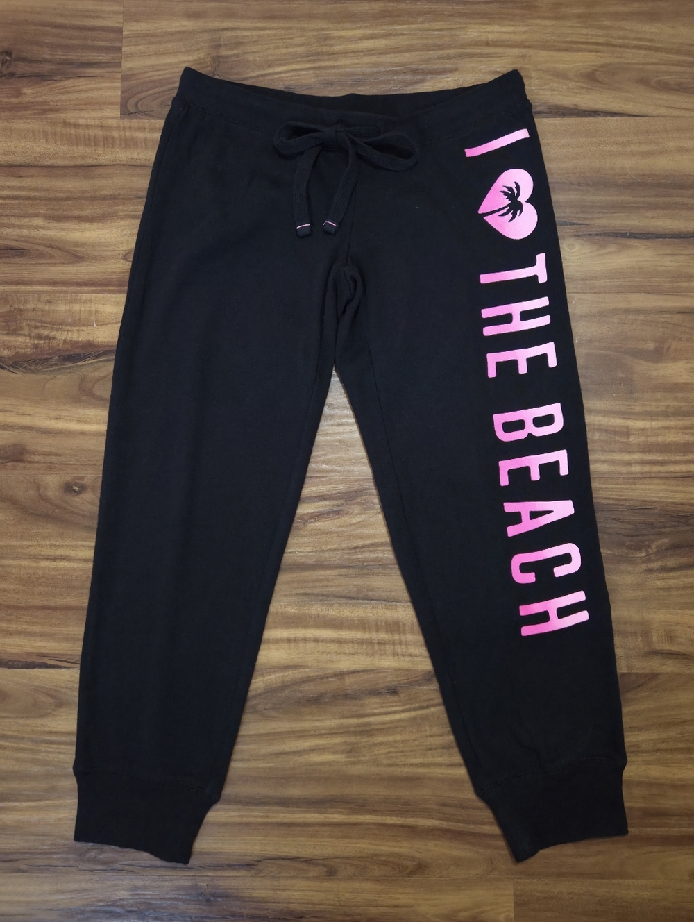 Aeropostale Live Love Dream Black Beach Capri Joggers Size Xsmall